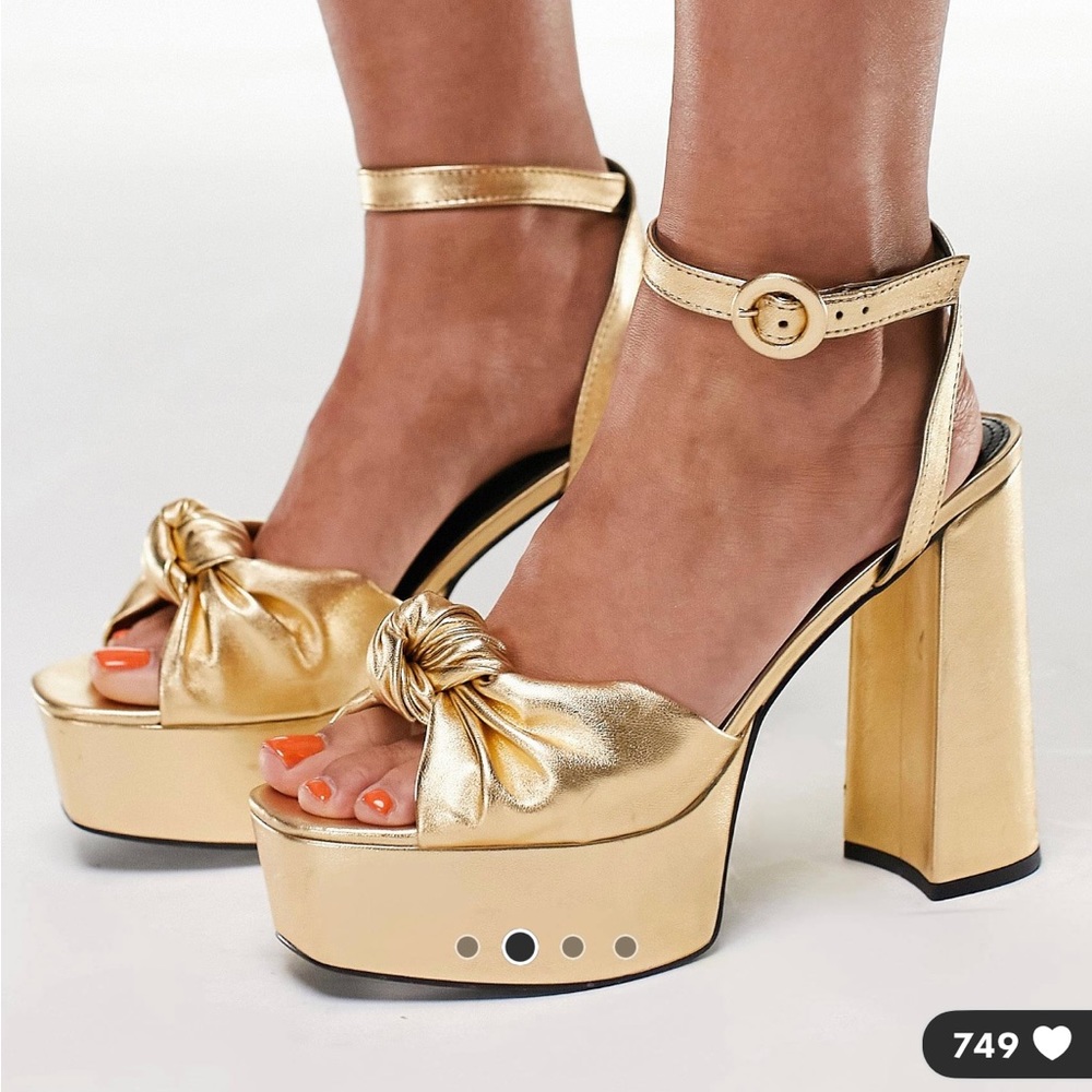 Gold platform sandals
